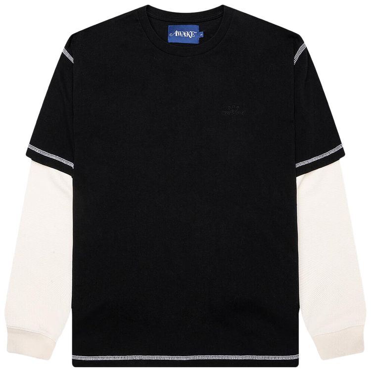 Awake NY Waffle Long Sleeve Shirt Black