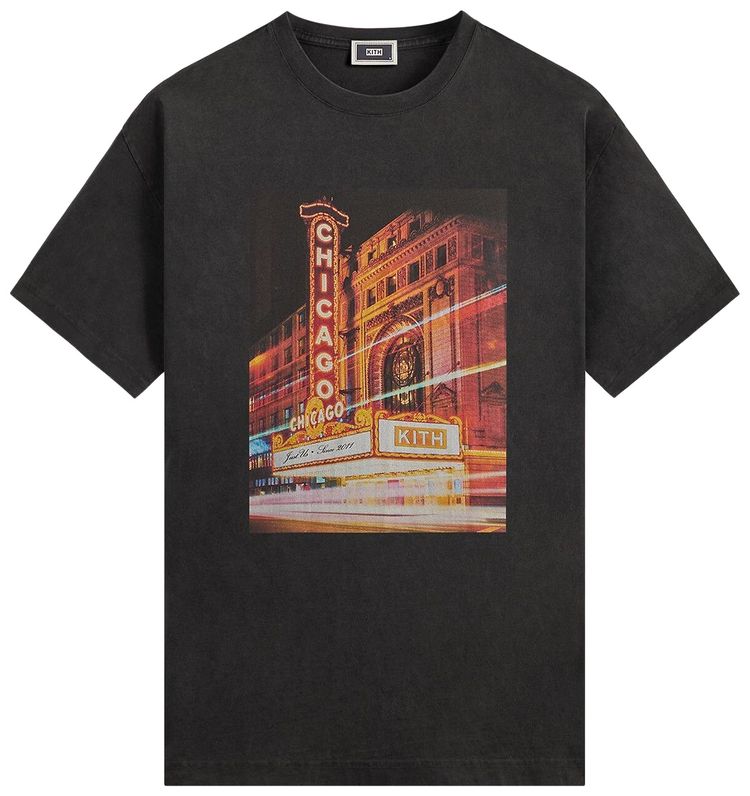 Kith Chicago Lights Vintage Tee Black