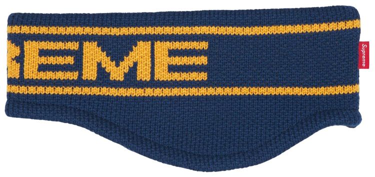 Supreme Contrast Logo Headband Navy