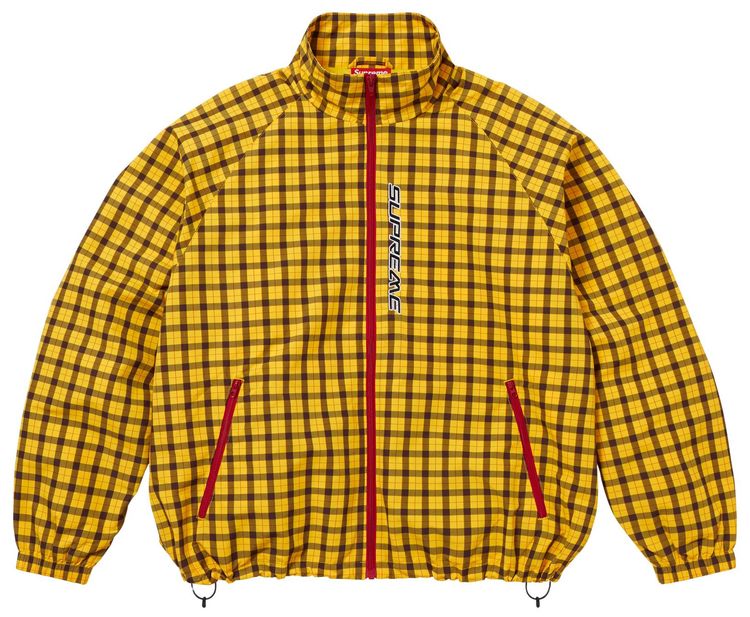 Supreme Plaid Track Jacket Yellow