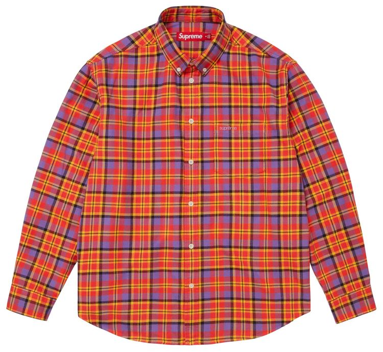 Supreme Plaid Flannel Shirt Orange