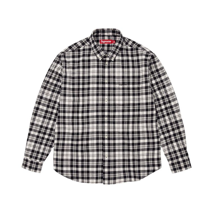 Supreme Plaid Flannel Shirt White
