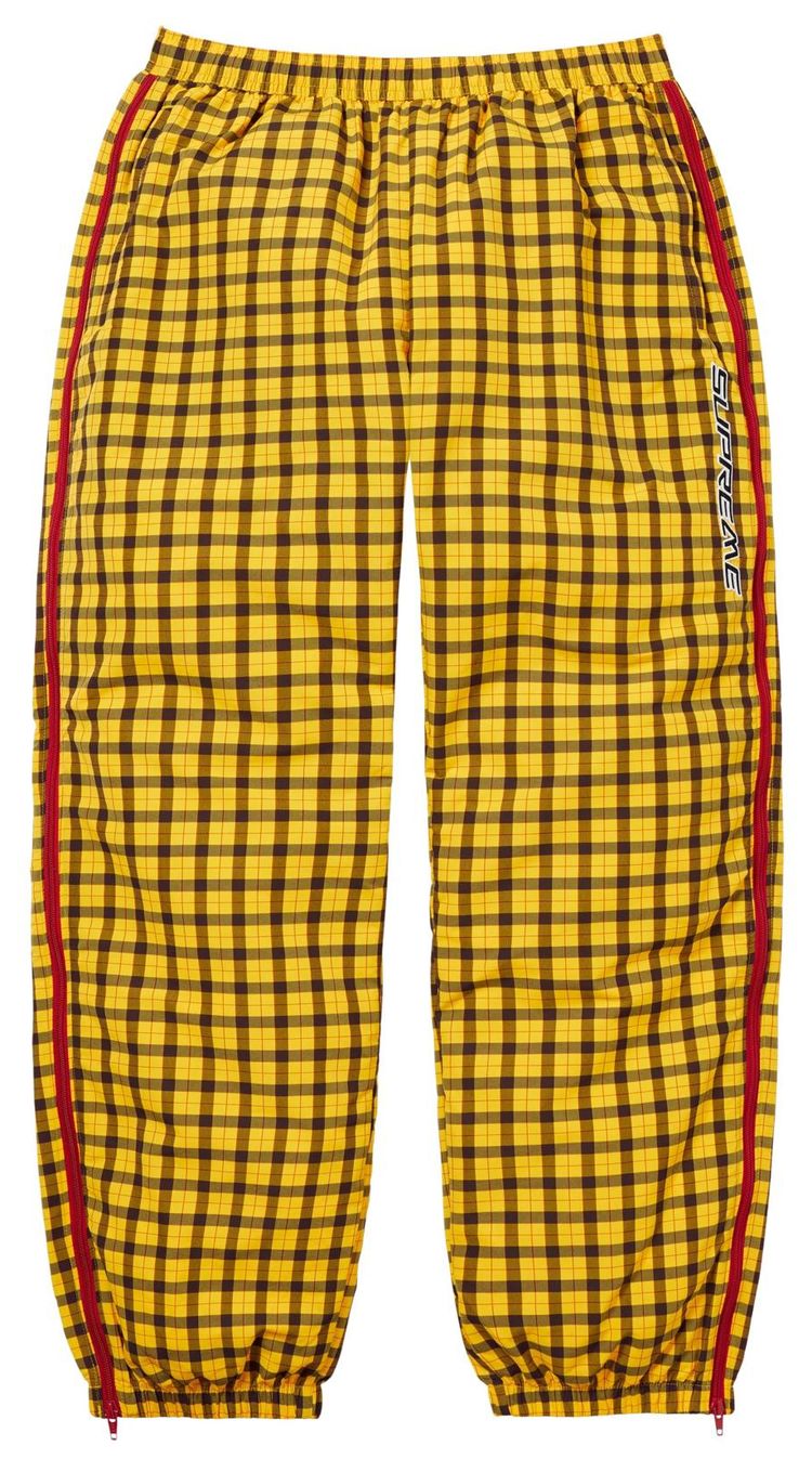 Supreme Plaid Warm Up Pant Yellow