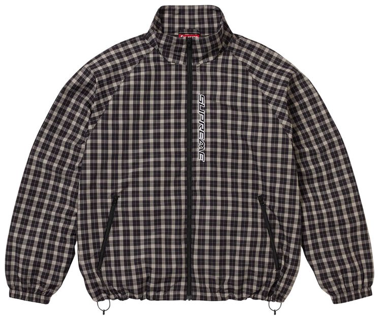 Supreme Plaid Track Jacket Black