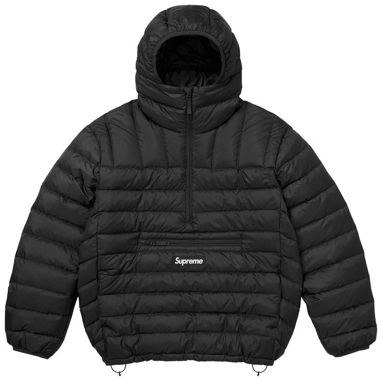 Supreme Micro Down Half Zip Hooded Pullover Black