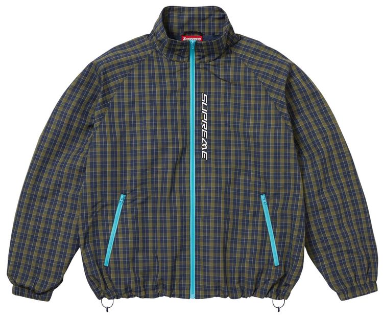Supreme Plaid Track Jacket Navy