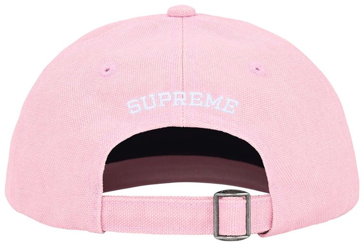 Supreme Pigment Coated Canvas S Logo 6 Panel Light Pink