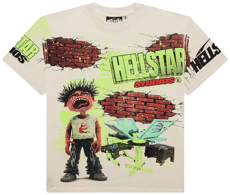 Hellstar Studios Brick Wall T Shirt White