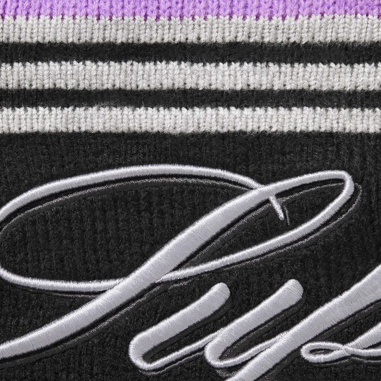 Supreme Script Stripe Half Zip Sweater Purple