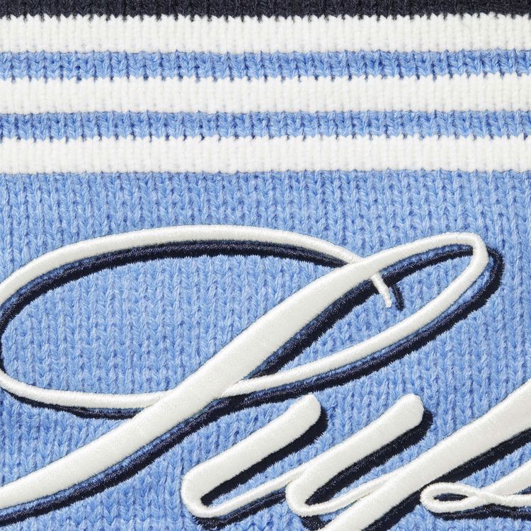 Supreme Script Stripe Half Zip Sweater Navy