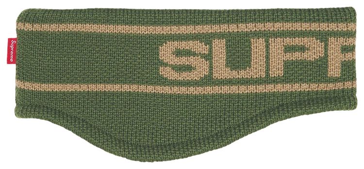 Supreme Contrast Logo Headband Olive
