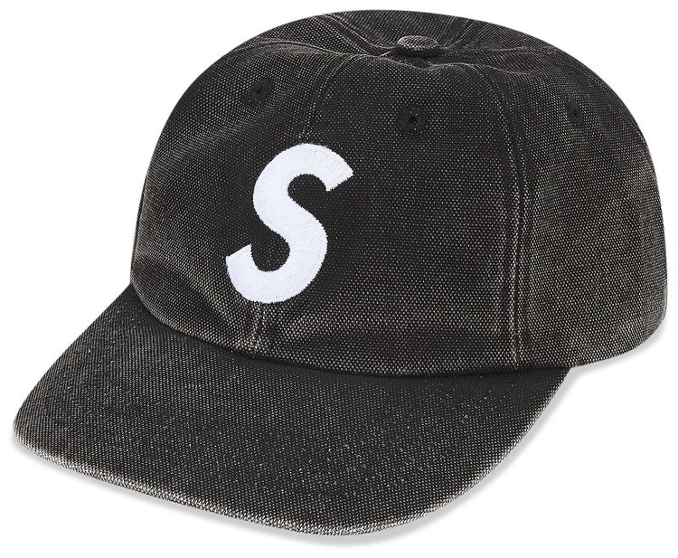 Supreme Pigment Coated Canvas S Logo 6 Panel Black