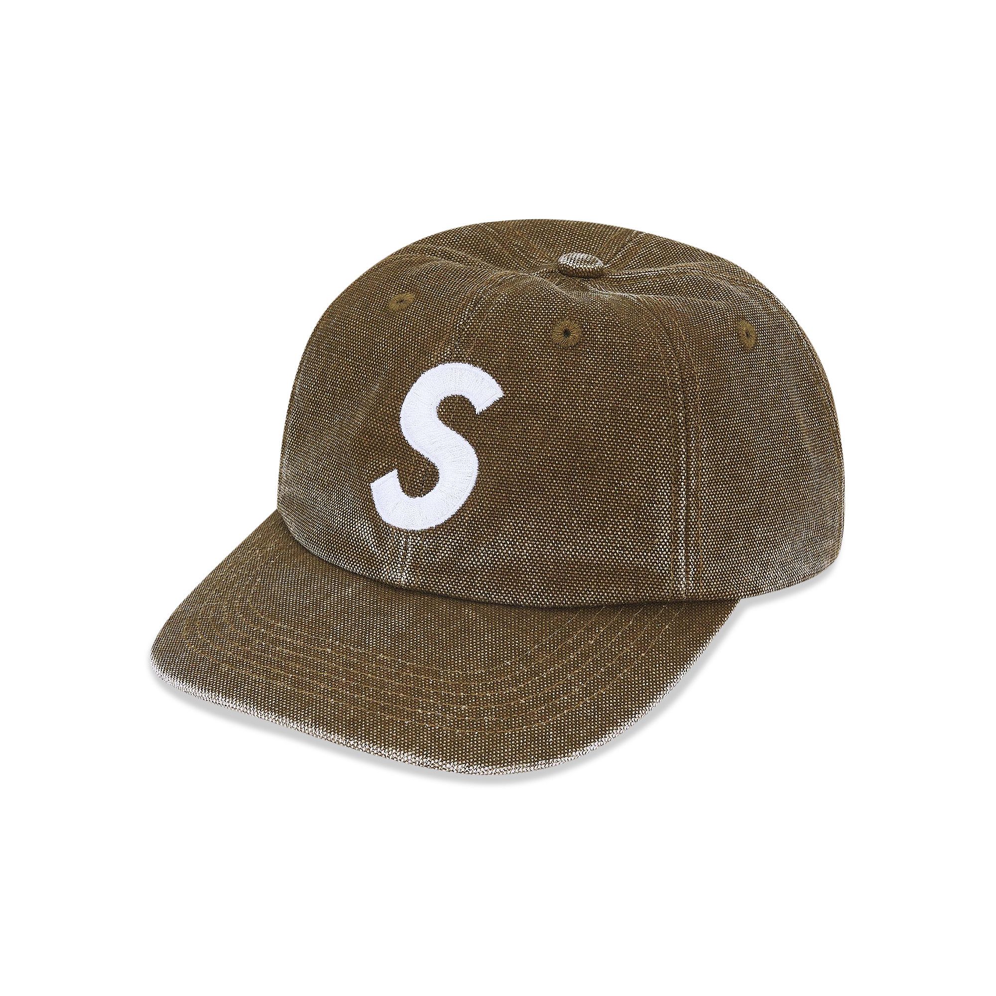 Buy Supreme Pigment Coated Canvas S Logo 6-Panel 'Olive' - FW25H85