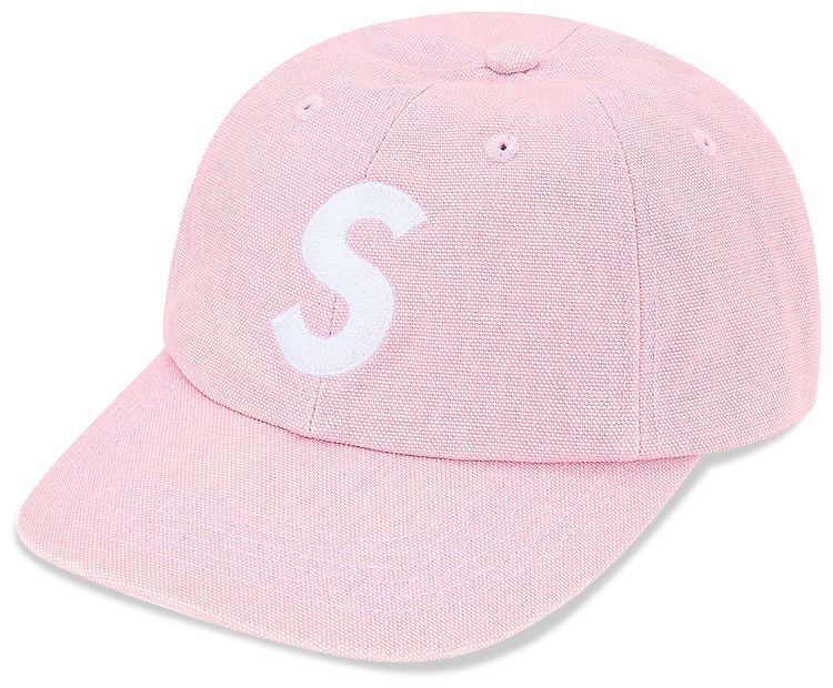 Supreme Pigment Coated Canvas S Logo 6 Panel Light Pink