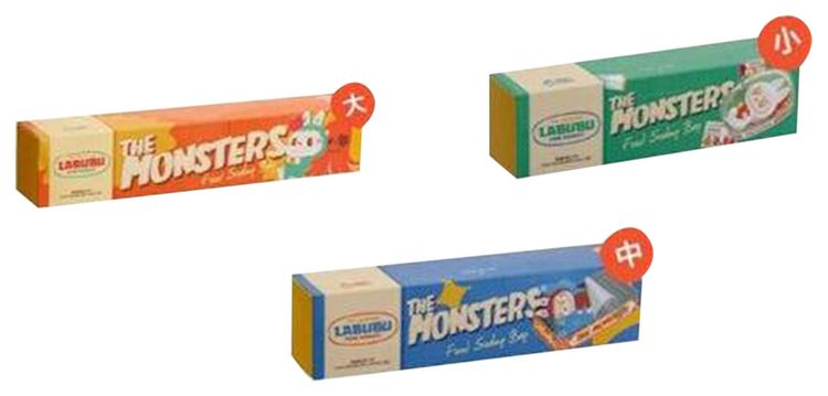 Pop Mart Labubu THE MONSTERS Wacky Mart Series Food Sealing Bag Set of 3 Small Medium  Large Multicolor