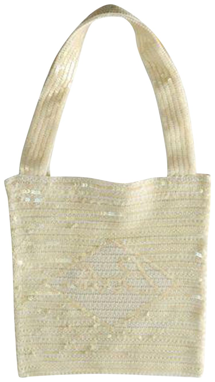 Bode Sequin Spotlight Tote Cream