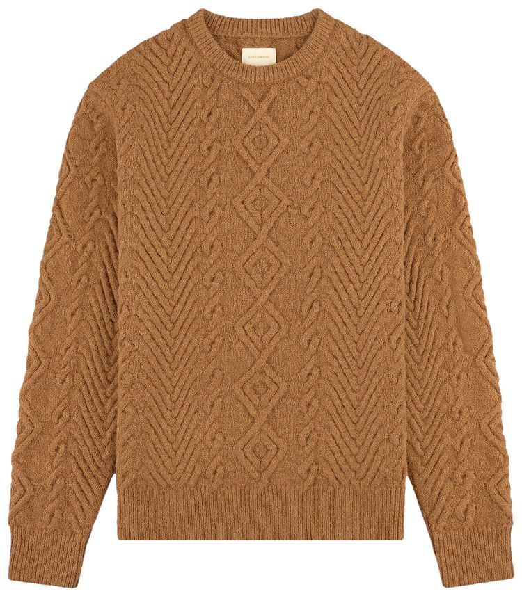 Aime Leon Dore Fisherman Cable Knit Sweater Camel