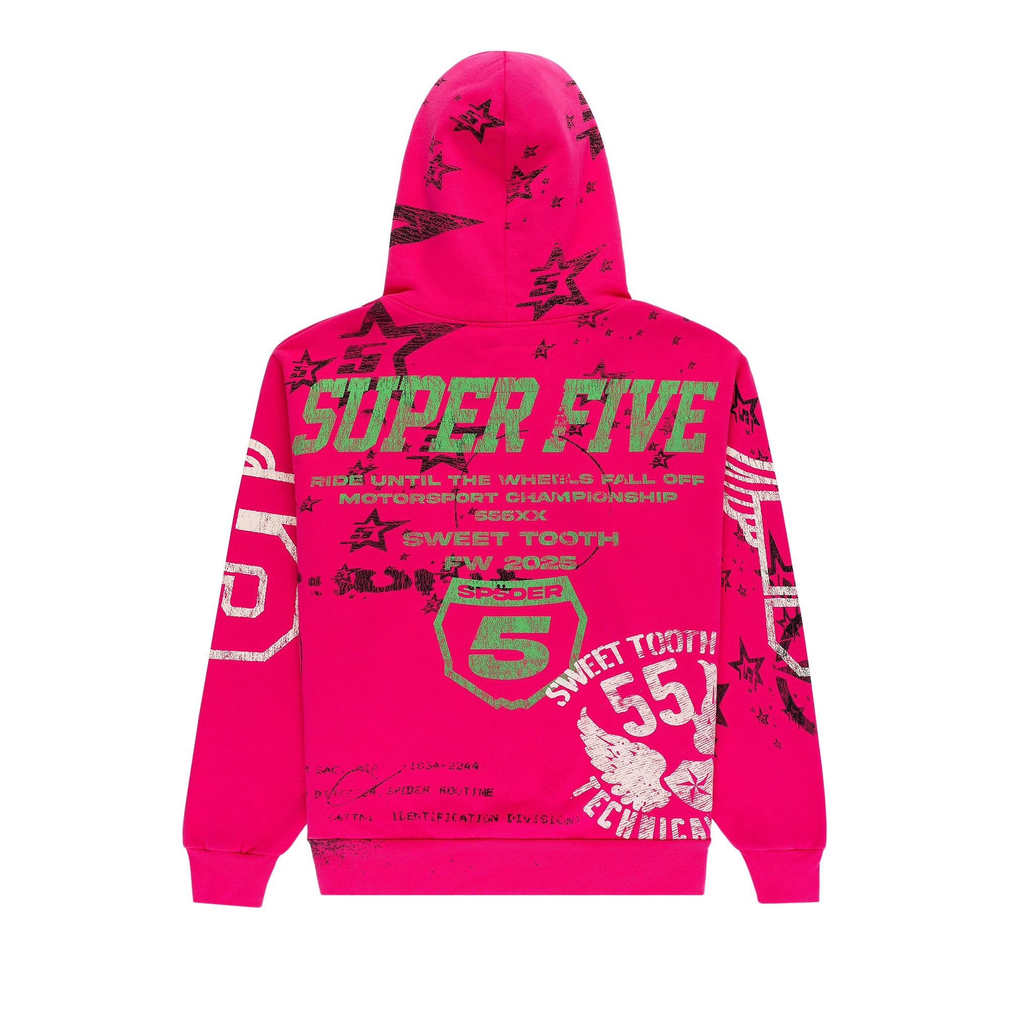 Buy Sp5der Stencil Hoodie 'Pink' - ST020FW25PNK | GOAT