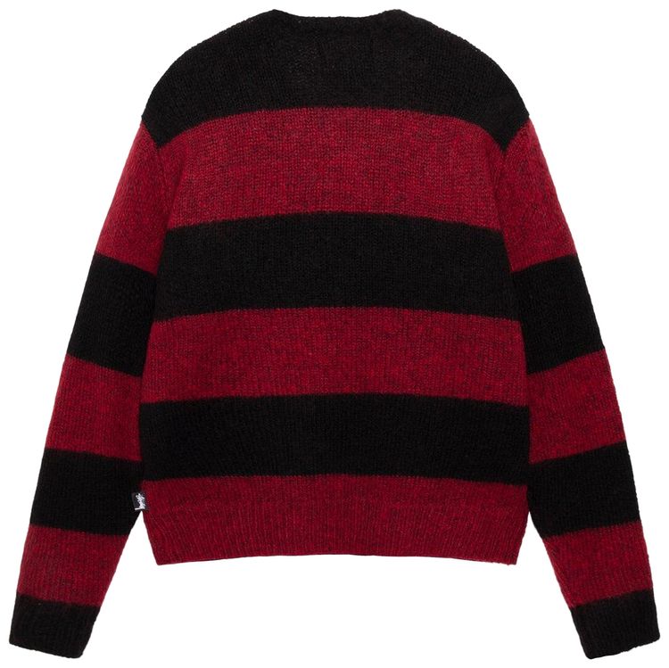 Stussy Big Stripe Crew Red