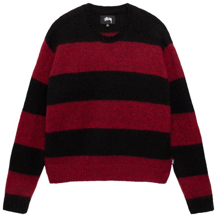 Stussy Big Stripe Crew Red