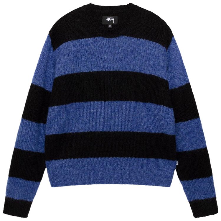 Stussy Big Stripe Crew Blue