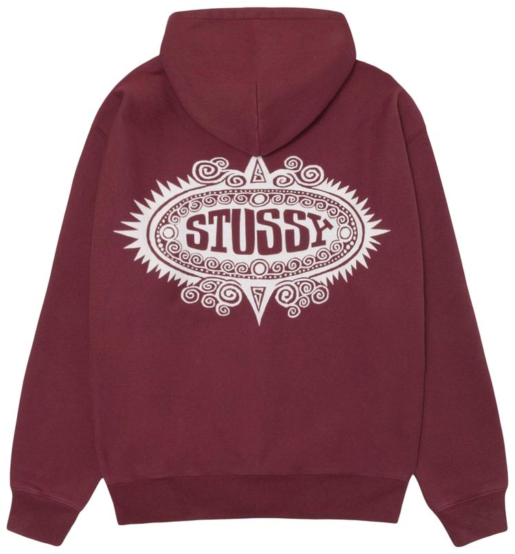Stussy Mantra Zip Hoodie Burgundy