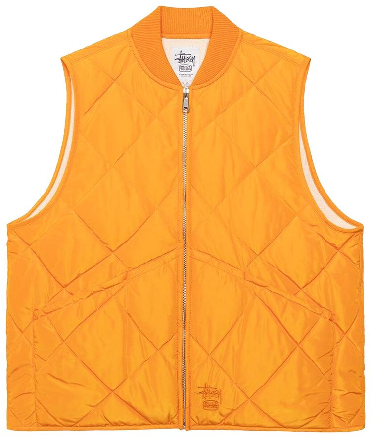 Stussy Thermal Lined Quilted Vest Orange