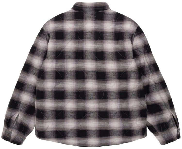 Stussy Quilted Plaid Shirt Jacket Grey