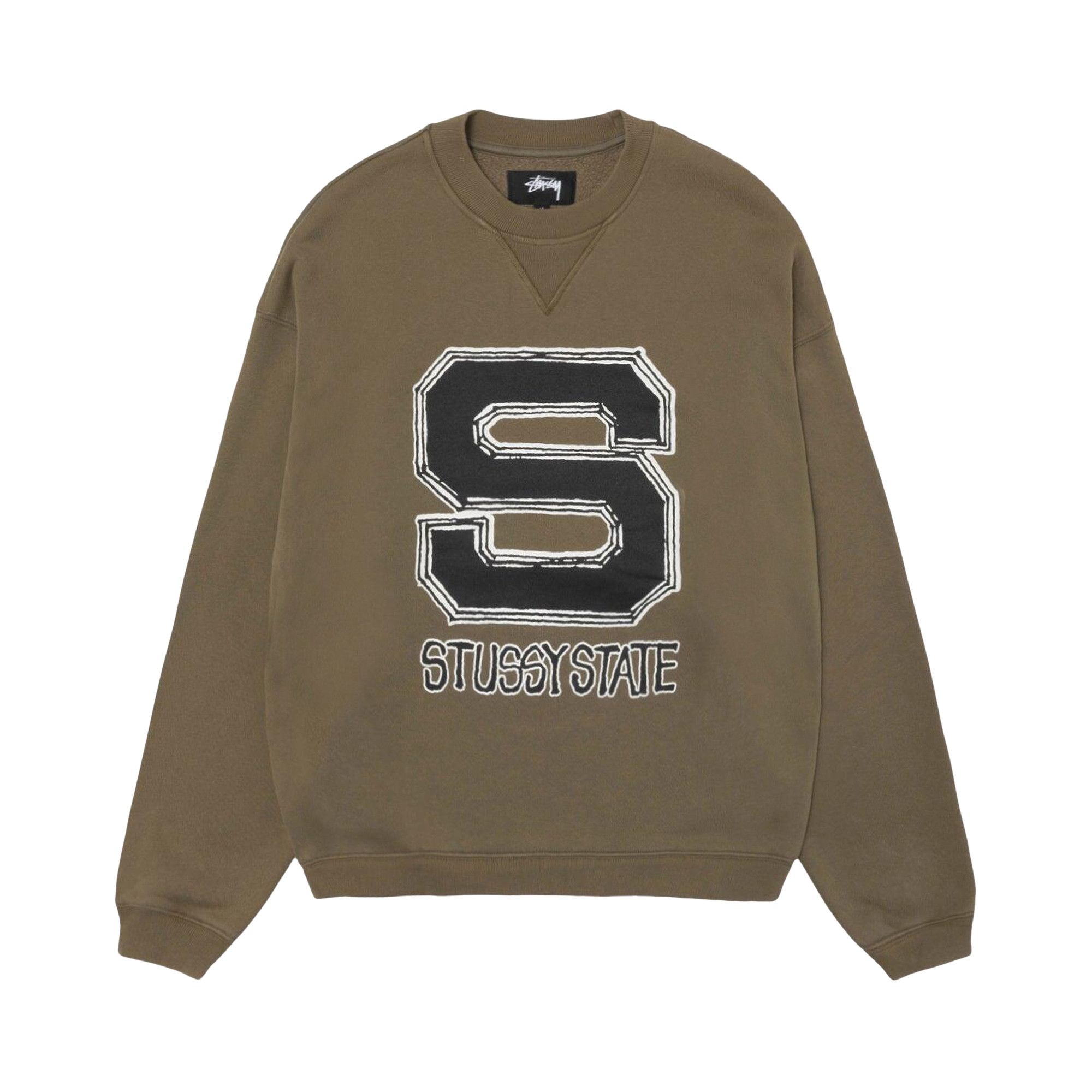 Buy Stussy State Crew 'Olive' - 118596 OLIV | GOAT