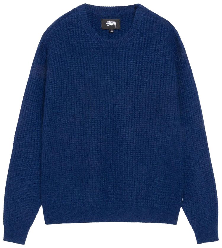 Stussy Waffle Cashmere Crew Navy
