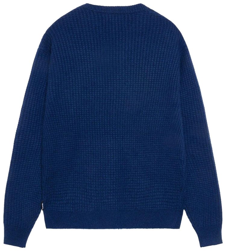 Stussy Waffle Cashmere Crew Navy