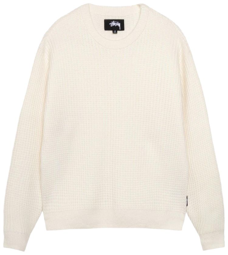 Stussy Waffle Cashmere Crew Ivory