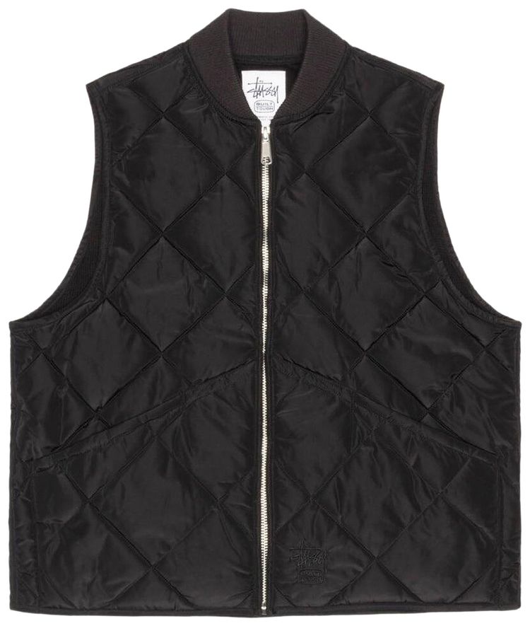 Stussy Thermal Lined Quilted Vest Black