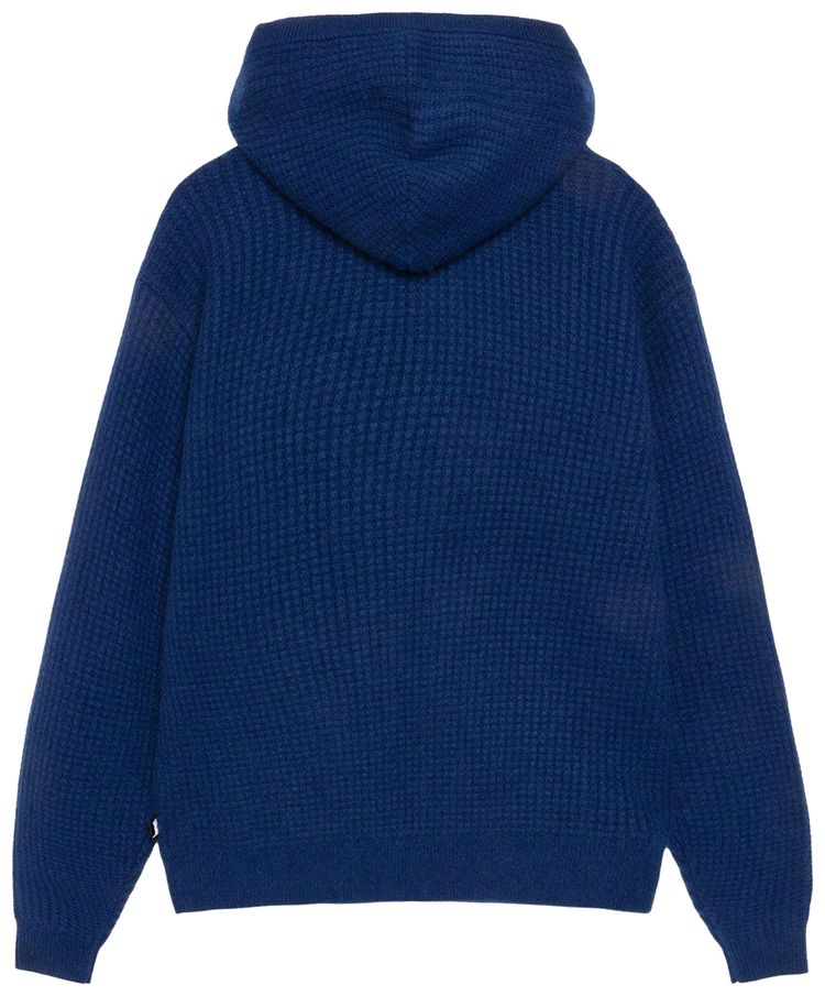 Stussy Waffle Cashmere Zip Hoodie Navy