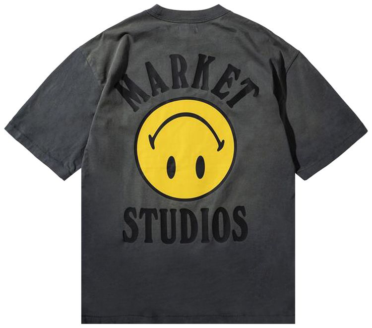 Market Smiley Upside Down Lockup T Shirt Jet Black