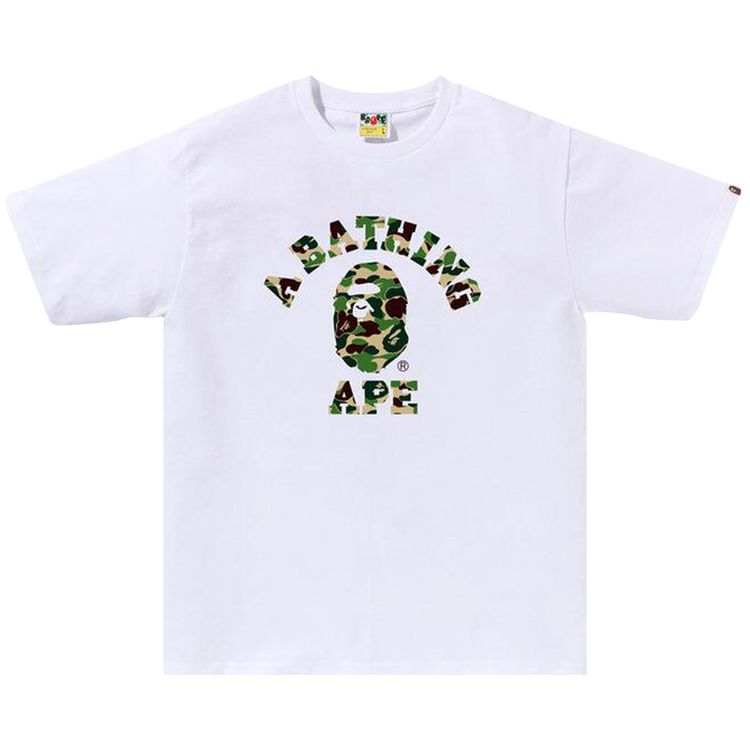 BAPE ABC Camo College Tee WhiteGreen