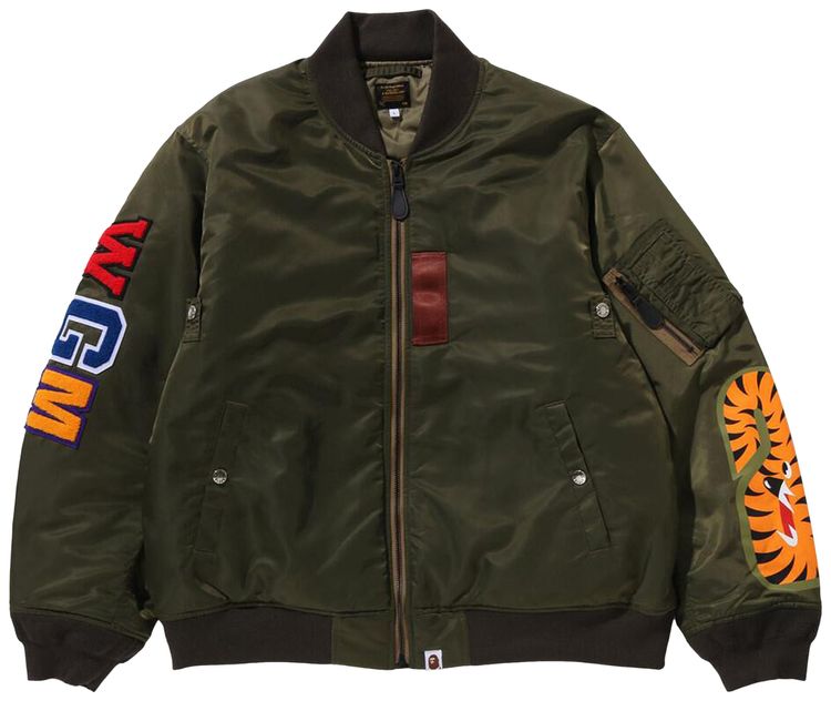 BAPE Shark MA 1 Jacket Olive Drab