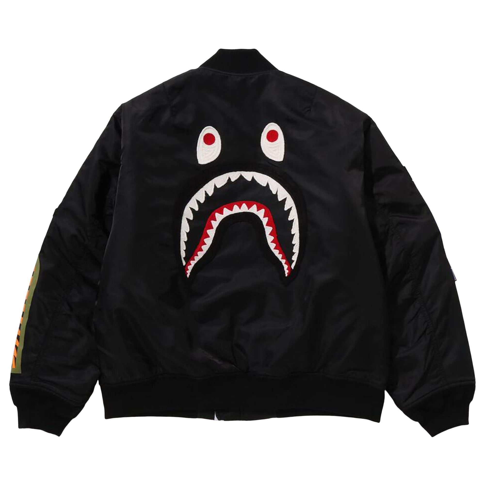 Buy BAPE Shark MA-1 Jacket 'Black' - 1L80 141 003 BLACK | GOAT CA