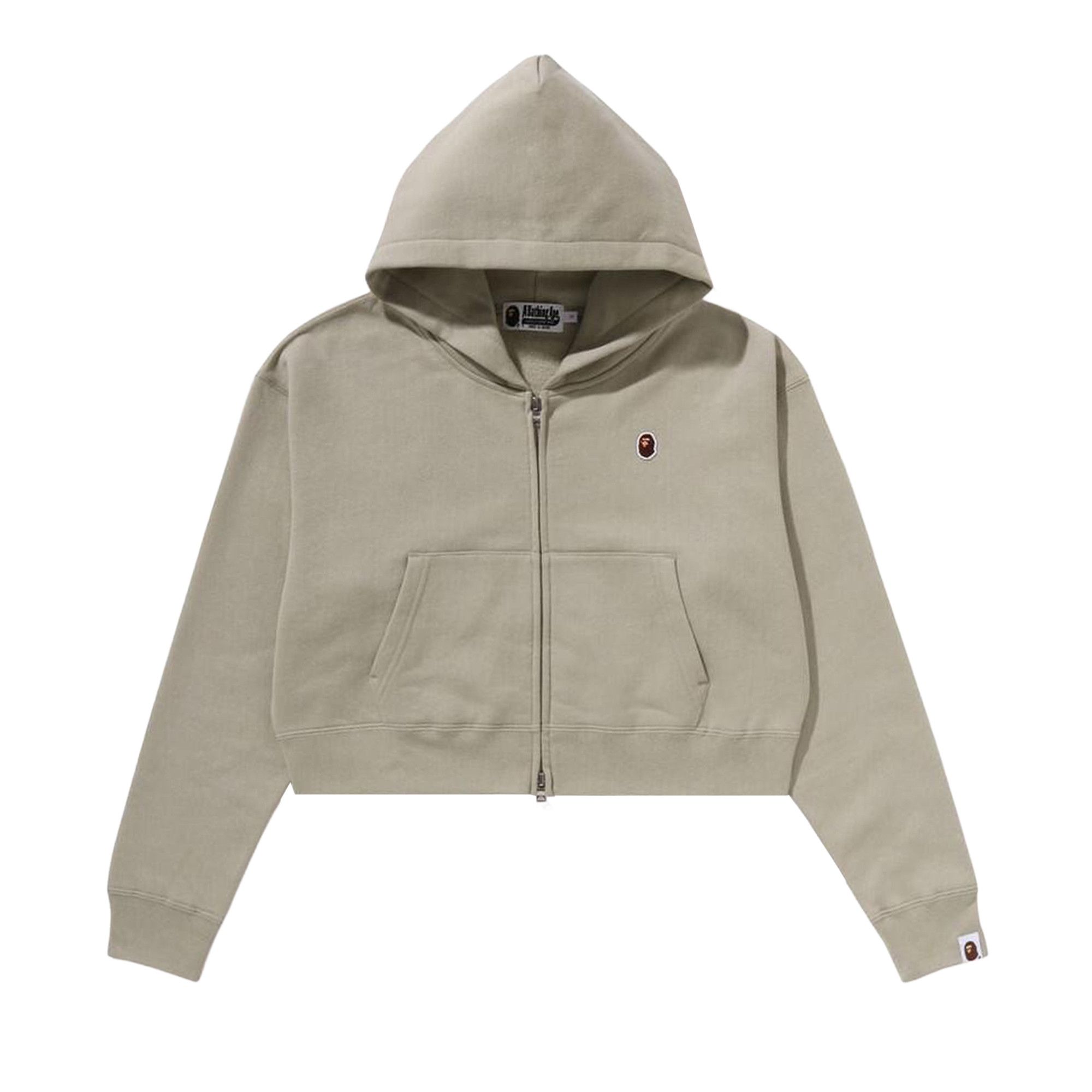 Buy BAPE Pigment Dyed One Point Cropped Zip Hoodie 'Grey' - 1L80