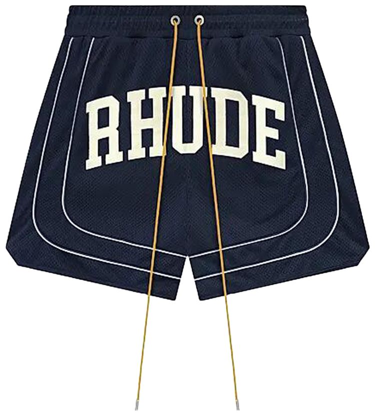 Rhude Baggy Collegiate Logo Short Blue