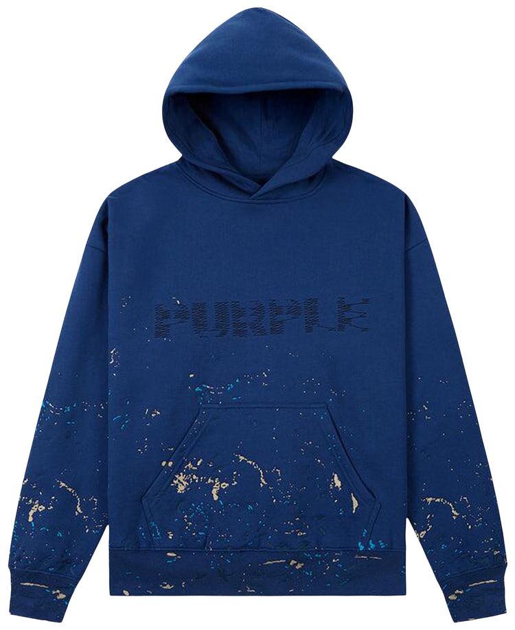 PURPLE BRAND MWT Fleece Pullover Hoodie Blue