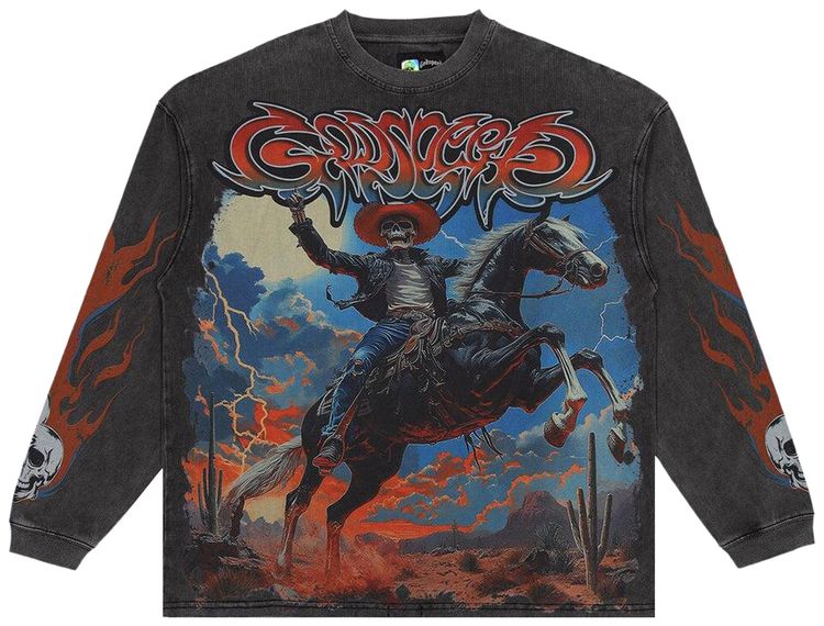 Godspeed Best Western Long Sleeve T Shirt Grey Wash