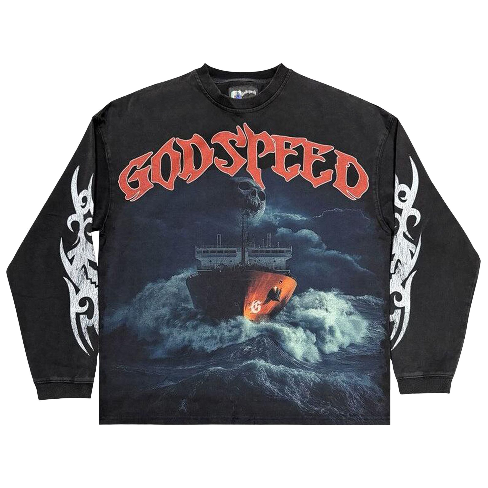 Buy Godspeed Sea Sick Long-Sleeve T-Shirt 'Black Wash' - 11652