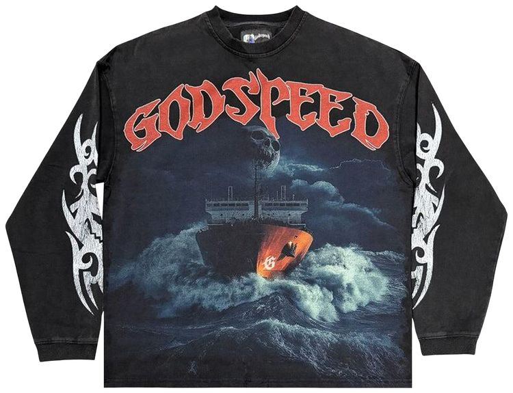 Buy Godspeed Sea Sick LongSleeve TShirt 'Black Wash' 11652