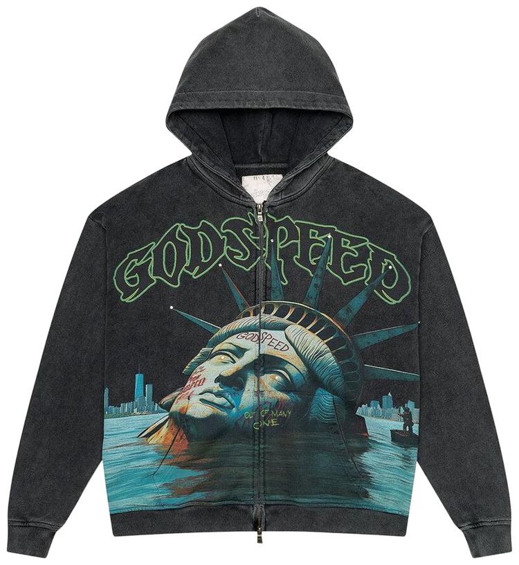Godspeed Sunken Liberty Zip Hoodie Grey Wash