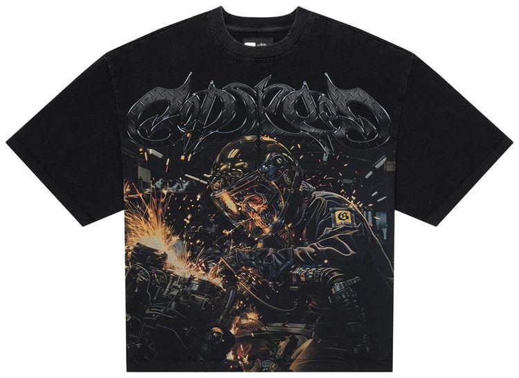 Godspeed Steel Sharpens Steel T Shirt Black Wash