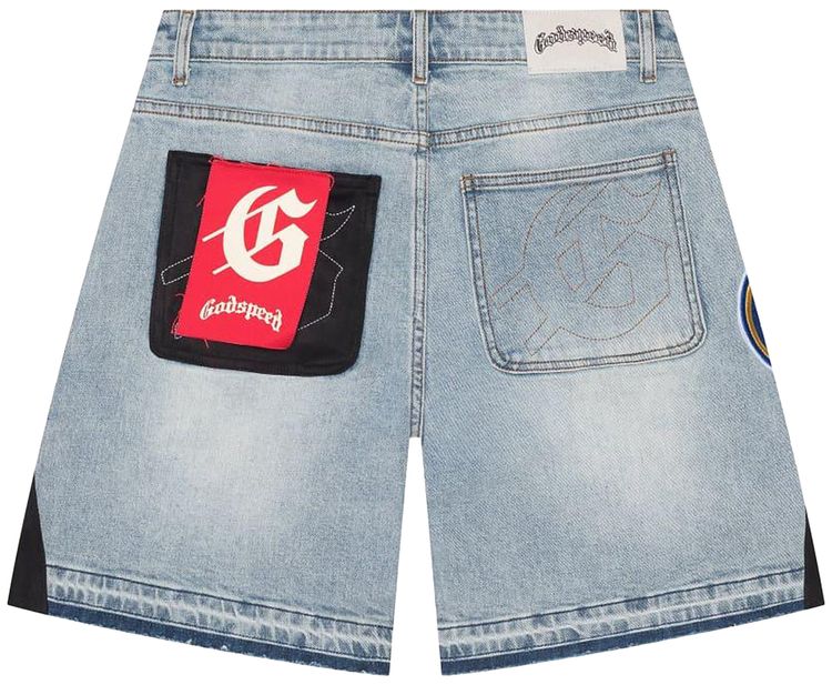 Godspeed Patchwork Denim Shorts V2 Blue