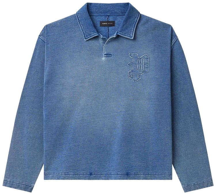 PURPLE BRAND Gothic P Rugby Shirt Blue