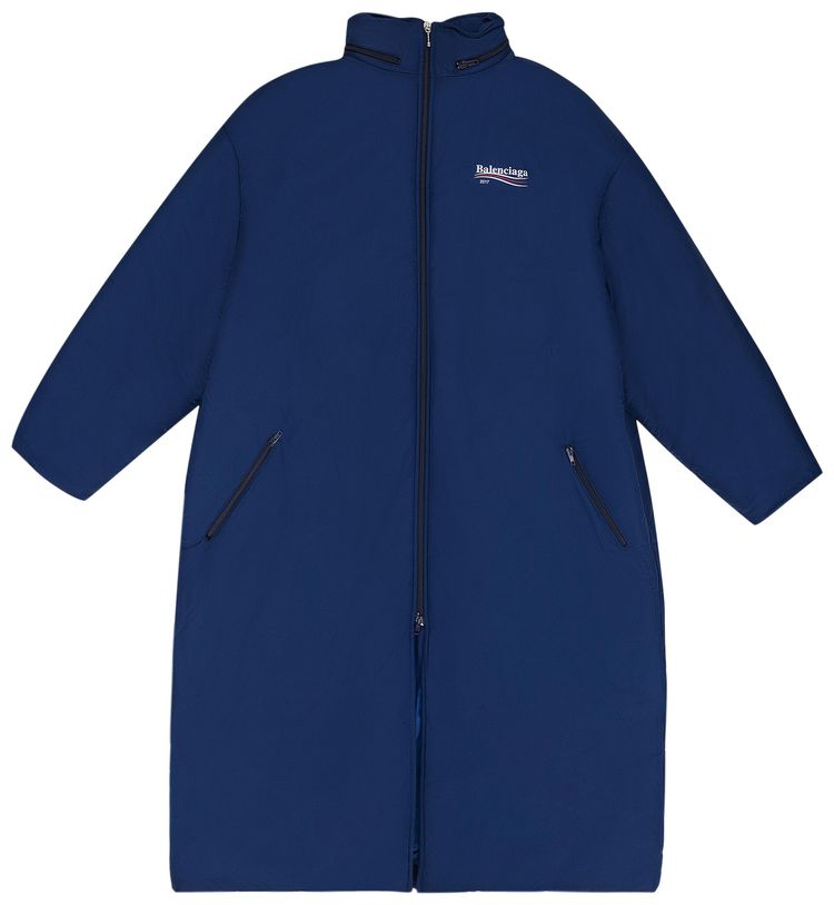 Balenciaga Campaign Puffer Parka Jacket Blue