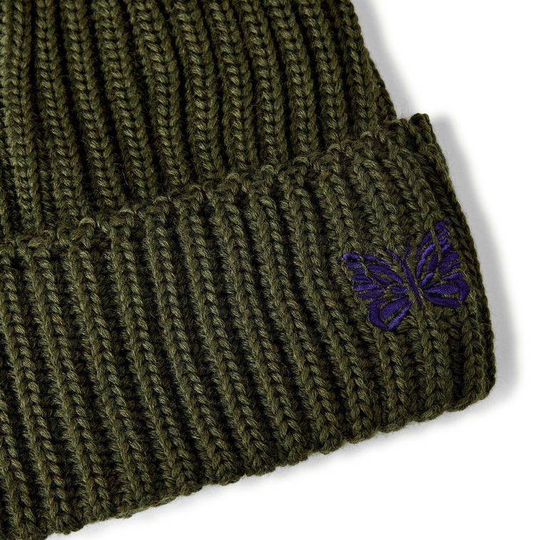 Needles Merino Wool Watch Cap Olive